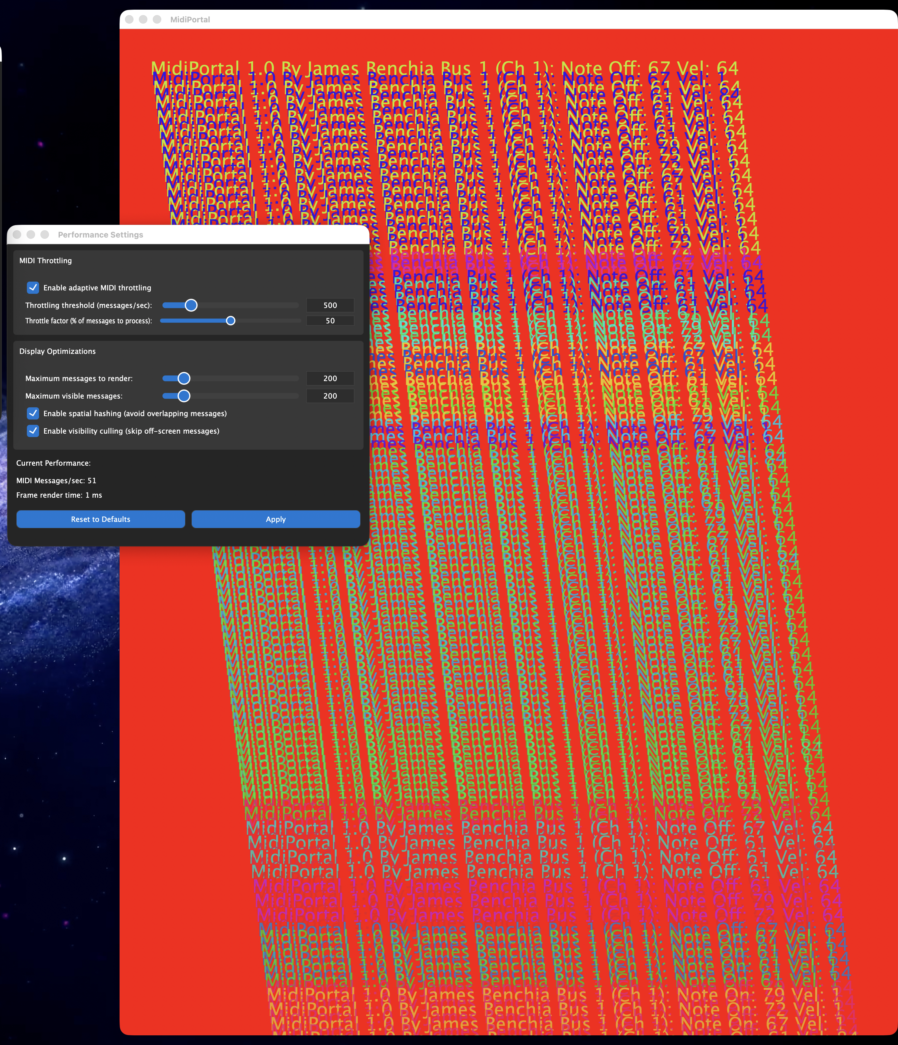 MIDI Portal performance settings optimization